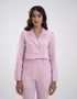 TEXTURED STRIPED CROPPED BLAZER
